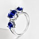 Wholesale Classic Platinum Round blue CZ Ring Luxury Ladies Party engagement wedding jewelry Best Mother's Gift TGCZR085 1 small