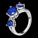 Wholesale Classic Platinum Round blue CZ Ring Luxury Ladies Party engagement wedding jewelry Best Mother's Gift TGCZR085 2 small