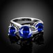 Wholesale Classic Platinum Round blue CZ Ring Luxury Ladies Party engagement wedding jewelry Best Mother's Gift TGCZR085 4 small