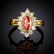 Wholesale Fashion jewelry from China Trendy red flower AAA+ Cubic zircon Ring For Women Romantic Style 24 k Gold color Hot jewelry TGCZR228 0 small