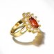 Wholesale Fashion jewelry from China Trendy red flower AAA+ Cubic zircon Ring For Women Romantic Style 24 k Gold color Hot jewelry TGCZR228 1 small