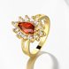 Wholesale Fashion jewelry from China Trendy red flower AAA+ Cubic zircon Ring For Women Romantic Style 24 k Gold color Hot jewelry TGCZR228 2 small