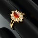 Wholesale Fashion jewelry from China Trendy red flower AAA+ Cubic zircon Ring For Women Romantic Style 24 k Gold color Hot jewelry TGCZR228 3 small