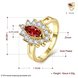 Wholesale Fashion jewelry from China Trendy red flower AAA+ Cubic zircon Ring For Women Romantic Style 24 k Gold color Hot jewelry TGCZR228 4 small