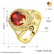 Wholesale Hot selling Red Ruby round Gemstone Wedding zircon Ring For Women Bridal Fine Jewelry Engagement 24k Gold Ring TGCZR243 0 small