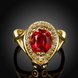 Wholesale Hot selling Red Ruby round Gemstone Wedding zircon Ring For Women Bridal Fine Jewelry Engagement 24k Gold Ring TGCZR243 1 small