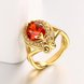 Wholesale Hot selling Red Ruby round Gemstone Wedding zircon Ring For Women Bridal Fine Jewelry Engagement 24k Gold Ring TGCZR243 4 small