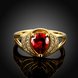 Wholesale Classic Hot selling Red Ruby water drop Gemstone Wedding Ring For Women Bridal Fine Jewelry Engagement 24k Gold Ring TGCZR255 1 small