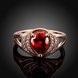 Wholesale Classic Hot selling Red Ruby water drop Gemstone Wedding Ring For Women Bridal Fine Jewelry Engagement Rose Gold Ring TGCZR259 1 small