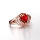 Wholesale Classic Hot selling Red Ruby water drop Gemstone Wedding Ring For Women Bridal Fine Jewelry Engagement Rose Gold Ring TGCZR259 3 small