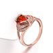 Wholesale Classic Hot selling Red Ruby water drop Gemstone Wedding Ring For Women Bridal Fine Jewelry Engagement Rose Gold Ring TGCZR259 4 small
