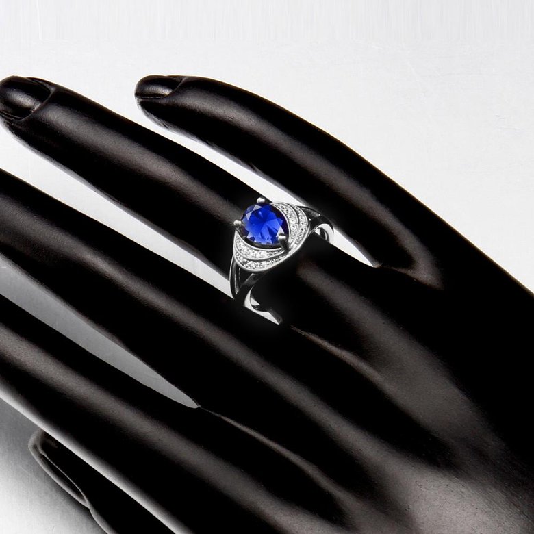 Wholesale Classic Hot selling blue water drop Gemstone Wedding Ring For Women Bridal Fine Jewelry Engagement platinum Ring TGCZR263 4