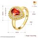 Wholesale Classic Hot selling Red Ruby water drop Gemstone Wedding Ring For Women Bridal Fine Jewelry Engagement 24K Gold Ring TGCZR267 0 small