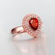 Wholesale Classic Hot selling Red Ruby water drop Gemstone Wedding Ring For Women Bridal Fine Jewelry Engagement Rose Gold Ring TGCZR270 3 small