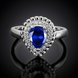 Wholesale Classic Hot selling blue water drop Gemstone Wedding Ring For Women Bridal Fine Jewelry Engagement platinum Ring TGCZR274 2 small