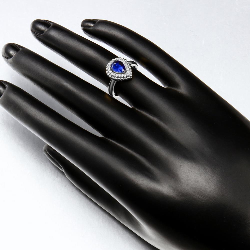 Wholesale Classic Hot selling blue water drop Gemstone Wedding Ring For Women Bridal Fine Jewelry Engagement platinum Ring TGCZR274 3