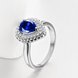 Wholesale Classic Hot selling blue water drop Gemstone Wedding Ring For Women Bridal Fine Jewelry Engagement platinum Ring TGCZR274 4 small