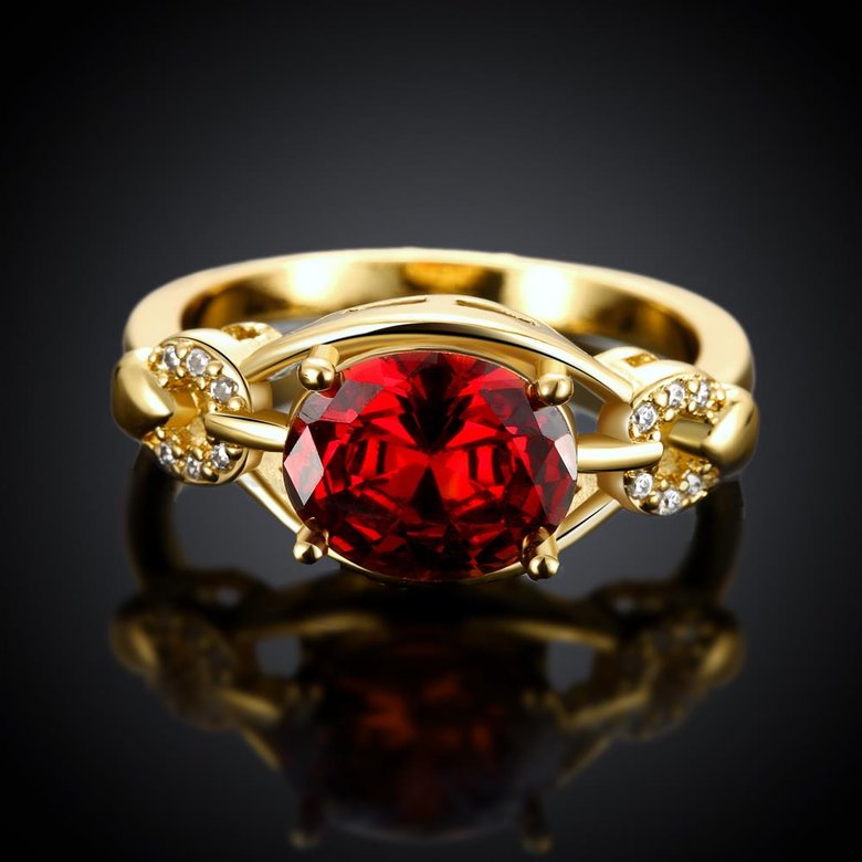 Wholesale Romantic 24k gold Court style Ruby Luxurious Classic Engagement Ring wedding party Ring For Women TGCZR278 1