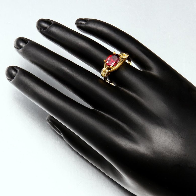 Wholesale Romantic 24k gold Court style Ruby Luxurious Classic Engagement Ring wedding party Ring For Women TGCZR278 2