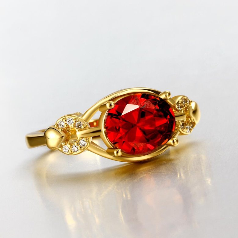 Wholesale Romantic 24k gold Court style Ruby Luxurious Classic Engagement Ring wedding party Ring For Women TGCZR278 3