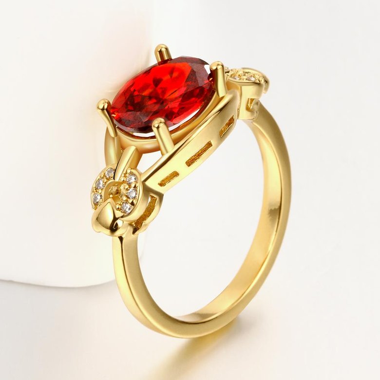 Wholesale Romantic 24k gold Court style Ruby Luxurious Classic Engagement Ring wedding party Ring For Women TGCZR278 4
