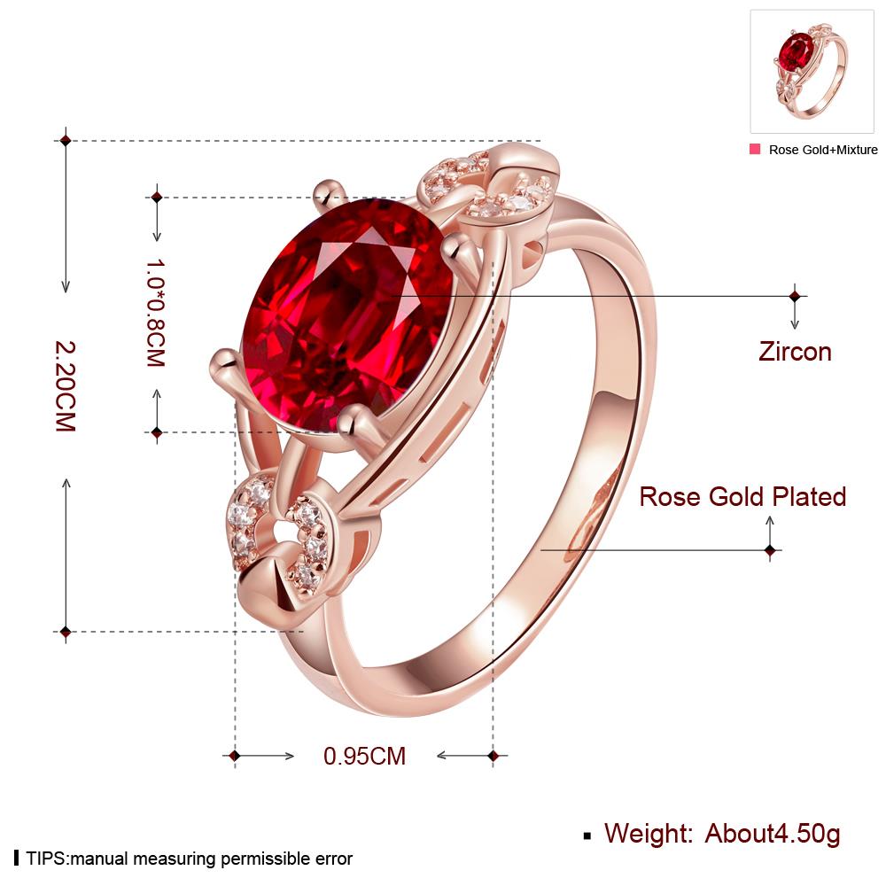 Wholesale Romantic rose gold Court style Ruby Luxurious Classic Engagement Ring wedding party Ring For Women TGCZR282 0