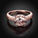 Wholesale Fashion Romantic Rose Gold Plated rose flower white CZ Ring nobility Luxury Ladies Party engagement jewelry Best Mother's Gift  TGCZR290 1 small