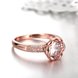 Wholesale Fashion Romantic Rose Gold Plated rose flower white CZ Ring nobility Luxury Ladies Party engagement jewelry Best Mother's Gift  TGCZR290 4 small
