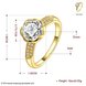 Wholesale Fashion Romantic 24K gold rose flower white CZ Ring nobility Luxury Ladies Party engagement jewelry Best Mother's Gift TGCZR294 0 small