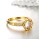 Wholesale Fashion Romantic 24K gold rose flower white CZ Ring nobility Luxury Ladies Party engagement jewelry Best Mother's Gift TGCZR294 2 small
