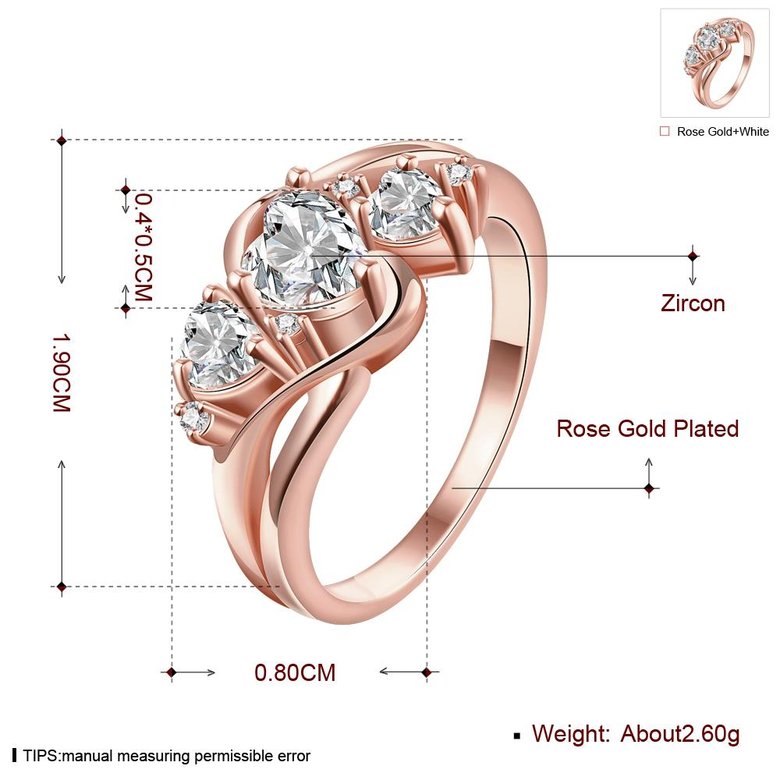Wholesale Classic Rose Gold Heart White shape CZ Ring for women Engagement Wedding Band Rings for women Bridal Jewelry TGCZR303 0