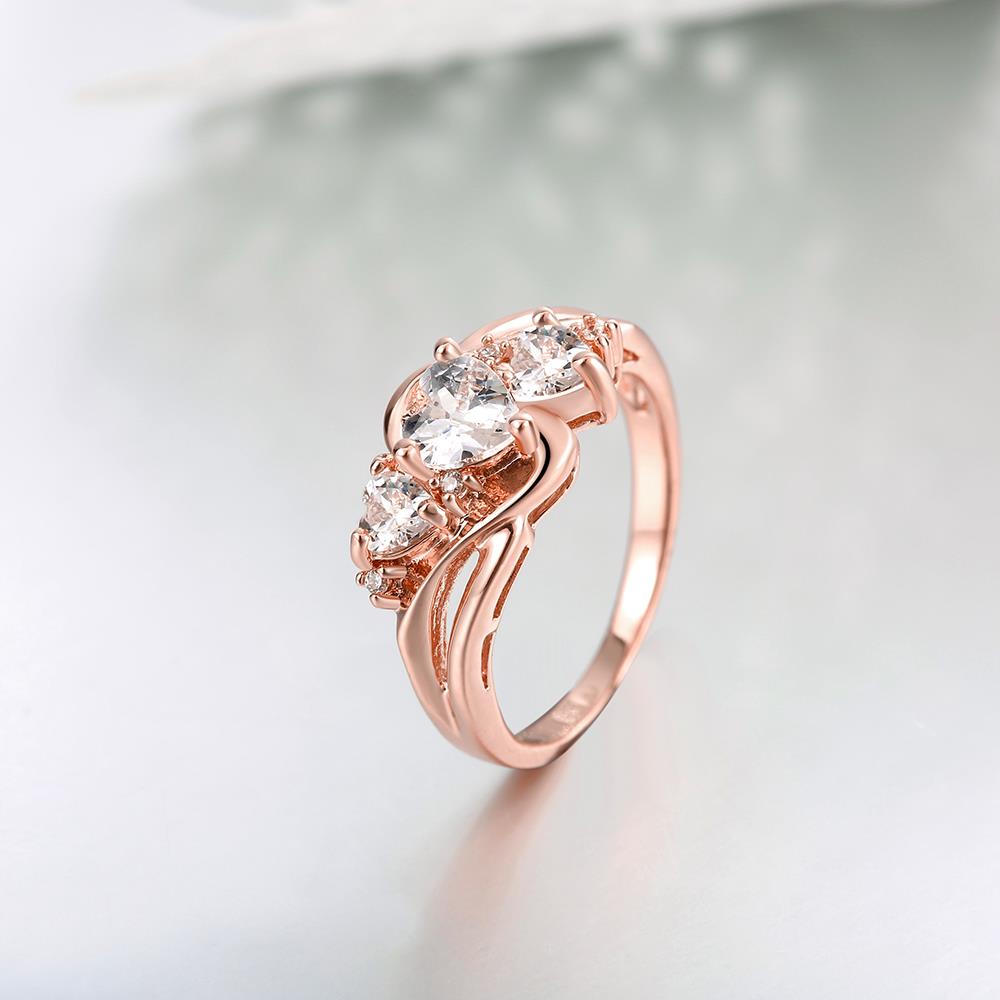 Wholesale Classic Rose Gold Heart White shape CZ Ring for women Engagement Wedding Band Rings for women Bridal Jewelry TGCZR303 4