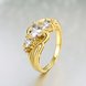Wholesale Classic 24K Gold Heart White shape CZ Ring for women Engagement Wedding Band Rings for women Bridal Jewelry TGCZR306 0 small