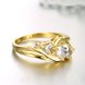 Wholesale Classic 24K Gold Heart White shape CZ Ring for women Engagement Wedding Band Rings for women Bridal Jewelry TGCZR306 1 small