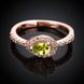 Wholesale Classic Rose Gold Water Drop Green CZ Ring for women Multi-Color Jewelry Rings Wedding Valentine's Day Gift TGCZR309 1 small