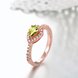Wholesale Classic Rose Gold Water Drop Green CZ Ring for women Multi-Color Jewelry Rings Wedding Valentine's Day Gift TGCZR309 2 small