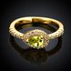 Wholesale Classic 24k Gold Water Drop Green CZ Ring for women Multi-Color Jewelry Rings Wedding Valentine's Day Gift TGCZR312 2 small