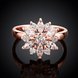 Wholesale Clearance sale New Fashion Wedding Flower Jewelry White Zircon Rose Gold Color Ring Christmas Gifts Elegant Gift TGCZR315 1 small