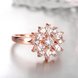 Wholesale Clearance sale New Fashion Wedding Flower Jewelry White Zircon Rose Gold Color Ring Christmas Gifts Elegant Gift TGCZR315 3 small