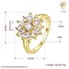 Wholesale Clearance sale New Fashion Wedding Flower Jewelry White Zircon 24k Gold Color Ring Christmas Gifts Elegant Gift TGCZR318 0 small