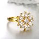 Wholesale Clearance sale New Fashion Wedding Flower Jewelry White Zircon 24k Gold Color Ring Christmas Gifts Elegant Gift TGCZR318 3 small