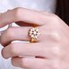 Wholesale Clearance sale New Fashion Wedding Flower Jewelry White Zircon 24k Gold Color Ring Christmas Gifts Elegant Gift TGCZR318 4 small