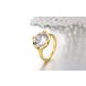 Wholesale Engagement 24K gold Finger Ring for Women Big round Stone Clear Zirconia Rings Crystal Statement Fine Jewelry Female Gifts  TGCZR332 0 small