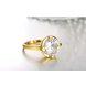 Wholesale Engagement 24K gold Finger Ring for Women Big round Stone Clear Zirconia Rings Crystal Statement Fine Jewelry Female Gifts  TGCZR332 1 small