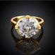 Wholesale Engagement 24K gold Finger Ring for Women Big round Stone Clear Zirconia Rings Crystal Statement Fine Jewelry Female Gifts  TGCZR332 3 small