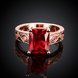 Wholesale European Fashion rings from China for Woman Party Wedding Gift Red square AAA Zircon rose Gold Ring TGCZR442 1 small