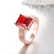 Wholesale European Fashion rings from China for Woman Party Wedding Gift Red square AAA Zircon rose Gold Ring TGCZR442 2 small