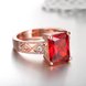 Wholesale European Fashion rings from China for Woman Party Wedding Gift Red square AAA Zircon rose Gold Ring TGCZR442 3 small