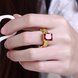 Wholesale European Fashion rings from China for Woman Party Wedding Gift Red square AAA Zircon 24K Gold Ring TGCZR443 4 small