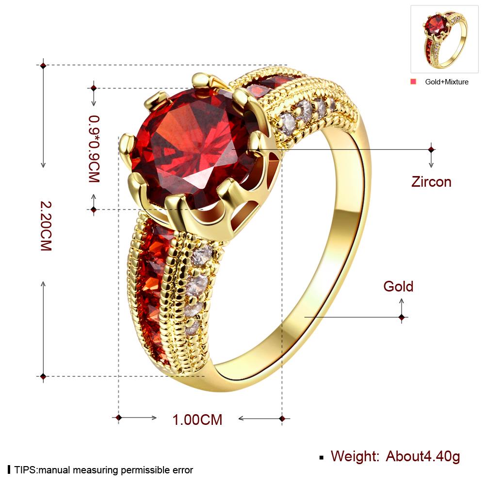 Wholesale Fashion vintage Exquisite big Red Zircon Women's Engagement Wedding Ring Classic Gothic Style Women's Jewelry TGCZR446 0